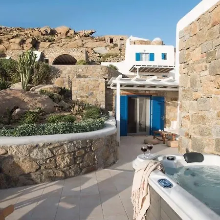 Romantic Mykonian Oasis Suite With Jacuzzi & Sea View Houlakia  Экстерьер фото